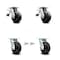 Service Caster 5 Inch Rubber on Steel Caster Set with Roller Bearings 2 Brake 2 Swivel Lock SCC SCC-TTL30S520-RSR-2-BSL-2 - alternate 1